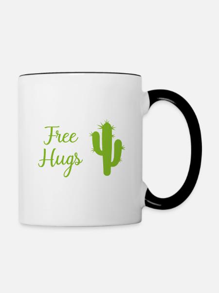 free hugs - Tasse zweifarbig - Weiß/Schwarz