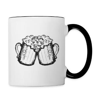 Pichets à bière - Mug contrasté - blanc/noir - Droite
