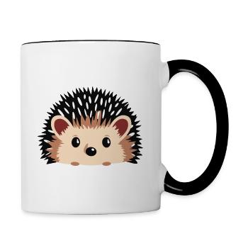 Igel - Tasse zweifarbig - Weiß/Schwarz - Rechts