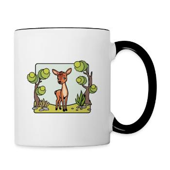 Un cerf si mignon ! Ou est-ce un cerf ? - Mug contrasté - blanc/noir - Droite