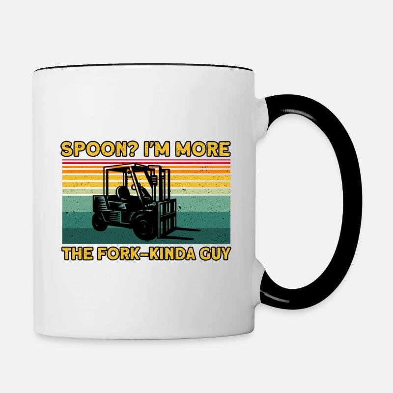 Forklift Driver Fork-Kinda Guy Gift - Contrasting Mug - white/black
