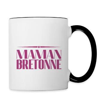 Incroyable maman bretonne ! cadeau maman bretonne - Mug contrasté - blanc/noir - Droite