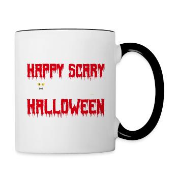 happy scary halloween - Mug contrasté - blanc/noir - Droite