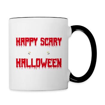 happy scary halloween - Mug contrasté - blanc/noir - Droite