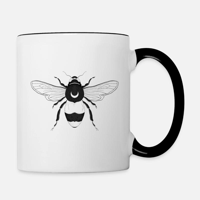 Moon bee - Contrasting Mug - white/black