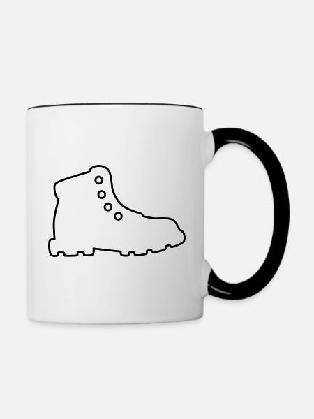 Wandschuh - schwarze Kontur - Tasse zweifarbig - Weiß/Schwarz