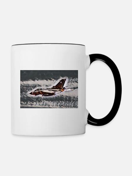 Tornado-Flamme im Studio - Tasse zweifarbig - Weiß/Schwarz