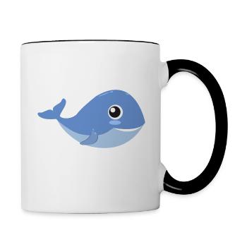 Whale Baby Whale Baby Whale Rescue Whales Whale Comic - Contrasting Mug - white/black - Right