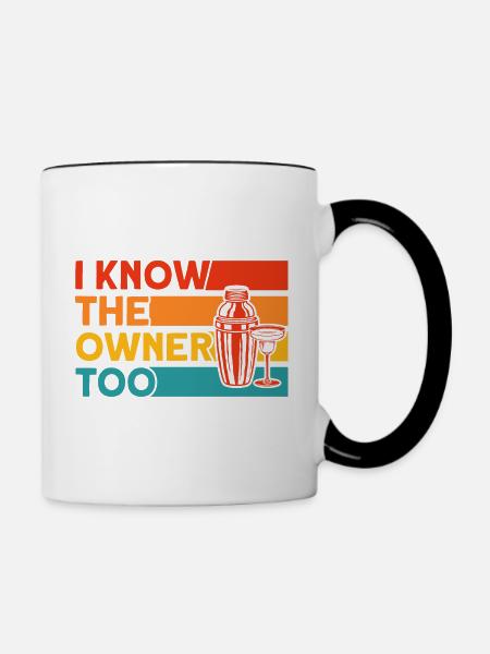Barkeeper Kellner Service Geschenk - Tasse zweifarbig - Weiß/Schwarz