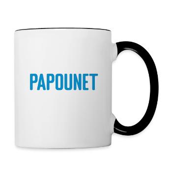 Futur Papounet Cadeau Fete des Peres Papa - Mug contrasté - blanc/noir - Droite