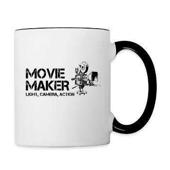 Créateur de films - Mug contrasté - blanc/noir - Droite