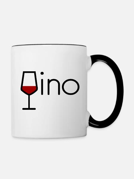 Vino - Tasse zweifarbig - Weiß/Schwarz