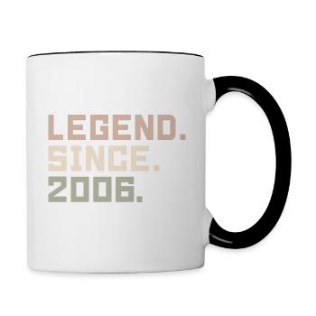Les légendes sont nées en 2006 Idées cadeaux 2006 - Mug contrasté - blanc/noir - Droite