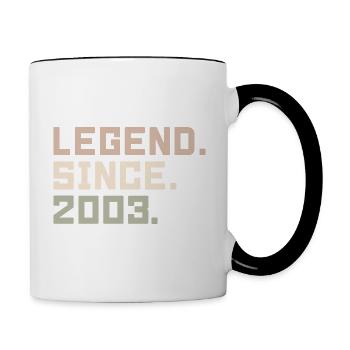 Legenden wurden im 2003 geboren Geschenkideen 2003 - Tasse zweifarbig - Weiß/Schwarz - Rechts