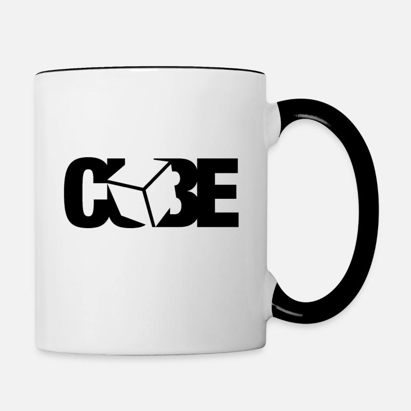 CUBE IN CUBE. Cubing-Cube-Cuber-Speedcubing - Contrasting Mug - white/black