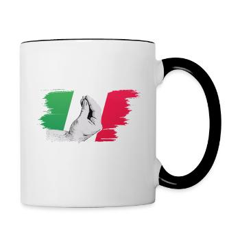 Vaffanculo Italienisch Italiener Italien Lustig - Tasse zweifarbig - Weiß/Schwarz - Rechts