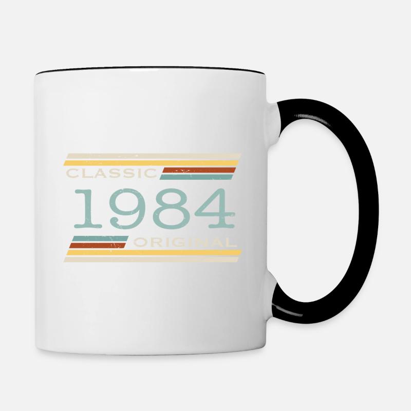 Vintage 1984, Classique, Original(e) - Mug contrasté - blanc/noir