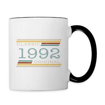 Vintage 1992, Classique, Original(e) - Mug contrasté - blanc/noir - Droite