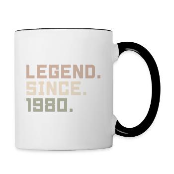 Les légendes sont nées en 1980 Idées cadeaux en 1980 - Mug contrasté - blanc/noir - Droite