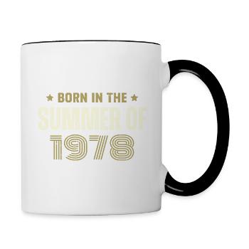 Jahrgang 1978 Jahrgang 1978 Geburtstagsgeschenk - Tasse zweifarbig - Weiß/Schwarz - Rechts