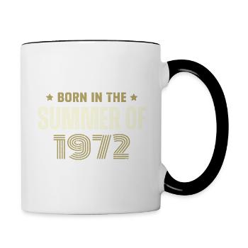 Jahrgang 1972 Jahrgang 1972 Geburtstagsgeschenk - Tasse zweifarbig - Weiß/Schwarz - Rechts