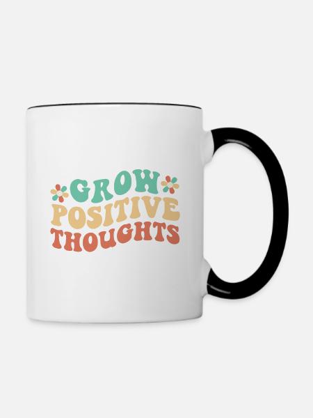 Positive Gedanken entwickeln - Tasse zweifarbig - Weiß/Schwarz