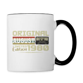 August 1980 - Born in August 1980 Built in August 1980 - Contrasting Mug - white/black - Right