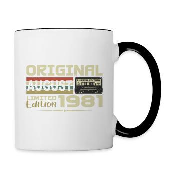 August 1981 - Jahrgang August 1981 Bj. August 1981 - Tasse zweifarbig - Weiß/Schwarz - Rechts
