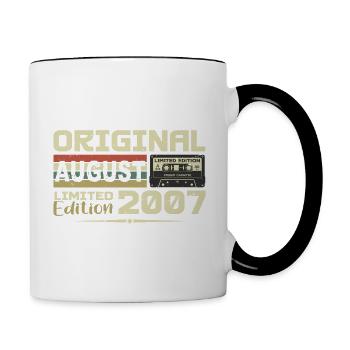 Août 2007 - Né en Août 2007 Construit en Août 2007 - Mug contrasté - blanc/noir - Droite