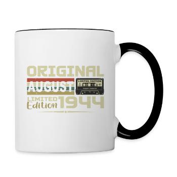 August 1944 - Geboren August 1944 Erbaut August 1944 - Tasse zweifarbig - Weiß/Schwarz - Rechts