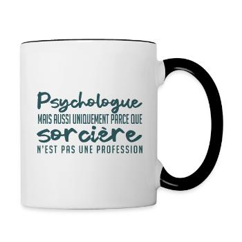 Psychologue Sorcière - Mug contrasté - blanc/noir - Droite