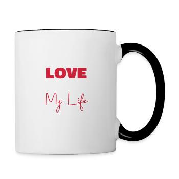 Love Changed My Life - Contrasting Mug - white/black - Right