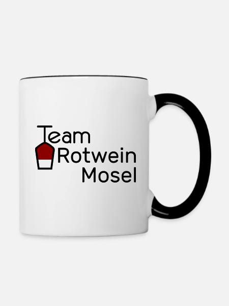 Team Rotwein Mosel - Tasse zweifarbig - Weiß/Schwarz