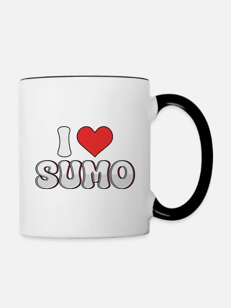 Ich liebe Sumo - Tasse zweifarbig - Weiß/Schwarz