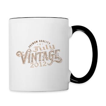 Cadeau Juillet 2012 Anniversaire Juillet 2012 July - Mug contrasté - blanc/noir - Droite