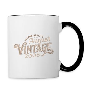 Cadeau Août 2008 Anniversaire Août 2008 August - Mug contrasté - blanc/noir - Droite