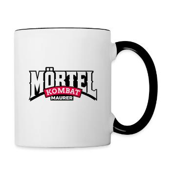 Maurer "Mörtel Kombat" - Tasse zweifarbig - Weiß/Schwarz - Rechts