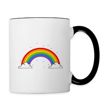Regenbogen - Tasse zweifarbig - Weiß/Schwarz - Rechts
