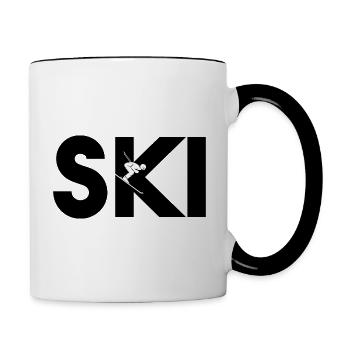 Ski - Mug contrasté - blanc/noir - Droite