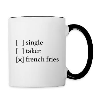 Single - Taken - French Fries - Mug contrasté - blanc/noir - Droite