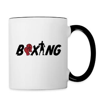 Boxeur de boxe - Mug contrasté - blanc/noir - Droite