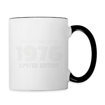 1976 Geburtstagsgeschenk 1976 Geschenkidee - Tasse zweifarbig - Weiß/Schwarz - Rechts