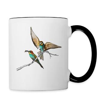 Bee-eaters in approach - Contrasting Mug - white/black - Right