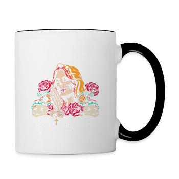 Böse Alte Frau - Tasse zweifarbig - Weiß/Schwarz - Rechts