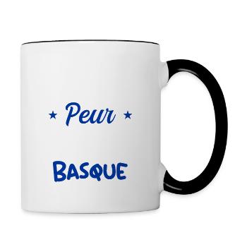 Rien ne me fait peur ma femme est Basque - Mug contrasté - blanc/noir - Droite