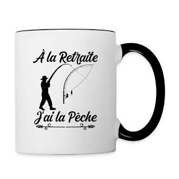 Pêche Retraité Super Cool Pour Papy - Mug contrasté - blanc/noir - Droite