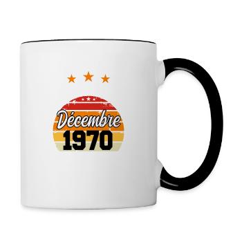 Cadeau Les légendes sont nées en Décembre 1970 - Mug contrasté - blanc/noir - Droite