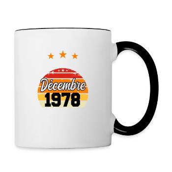 Cadeau Les légendes sont nées en Décembre 1978 - Mug contrasté - blanc/noir - Droite