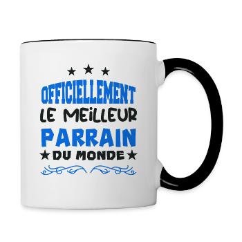 Officiellement Le Meilleur Parrain Du Monde - Mug contrasté - blanc/noir - Droite