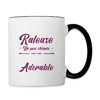 JE SUIS RALEUSE UN PEU CHIANTE MAIS ADORABLE - Mug contrasté - blanc/noir - Droite